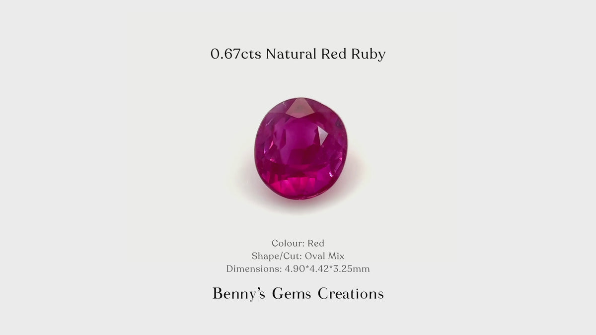 0.67cts Natural Red Ruby