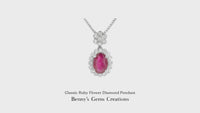 Classic Ruby Flower Diamond Pendant
