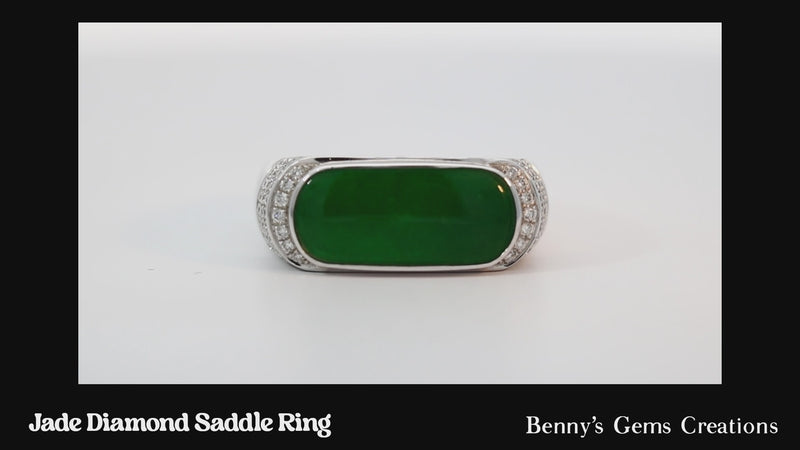 Jade Diamond Saddle Ring