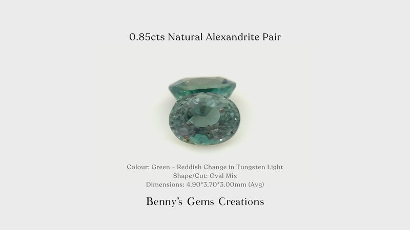 0.85cts Natural Alexandrite Pair
