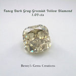1.09CTS Fancy Dark Gray Green Yellow Diamond