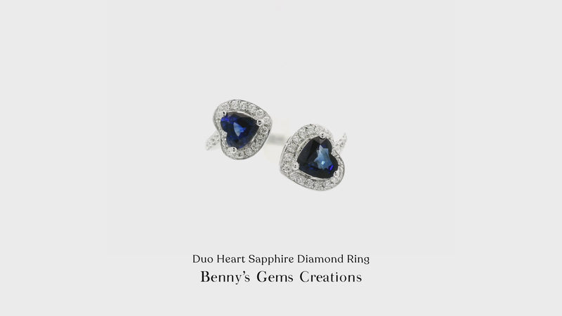 Duo Heart Sapphire Diamond Ring