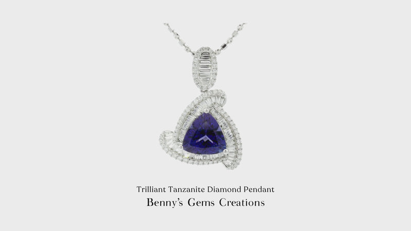 Trilliant Tanzanite Diamond Pendant