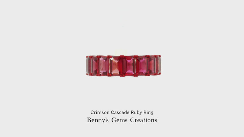 Crimson Cascade Ruby Ring
