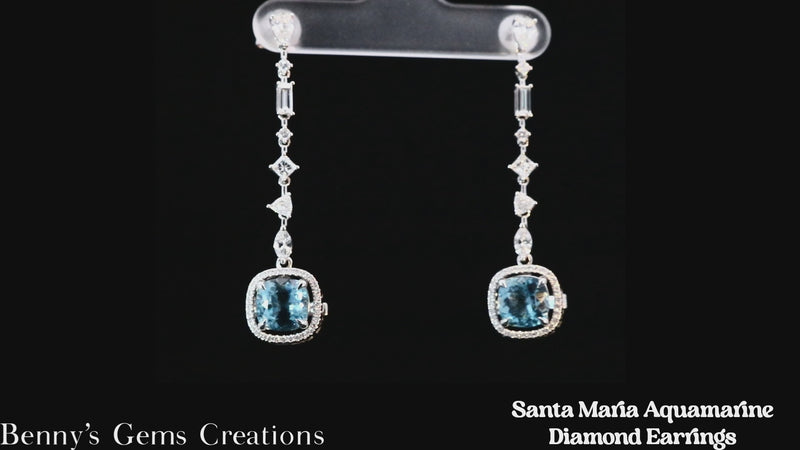 aquamarine diamond earring