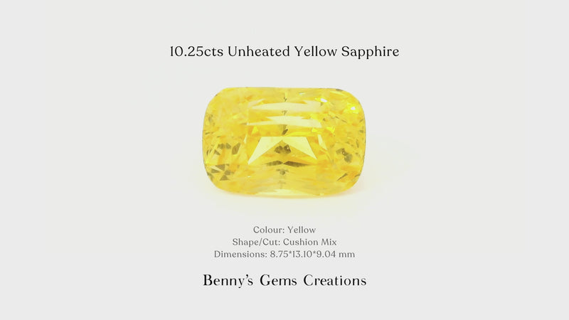 10.25cts Unheated Yellow Sapphire
