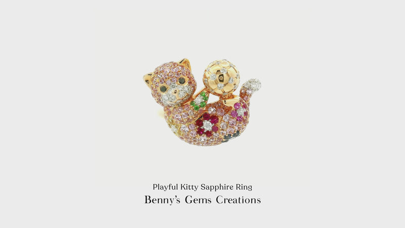 Playful Kitty Sapphire Ring