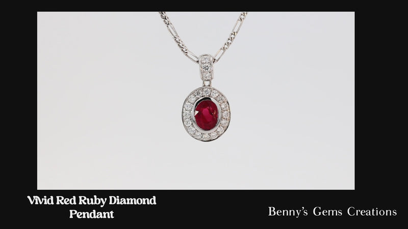 vivid red ruby pendant diamond