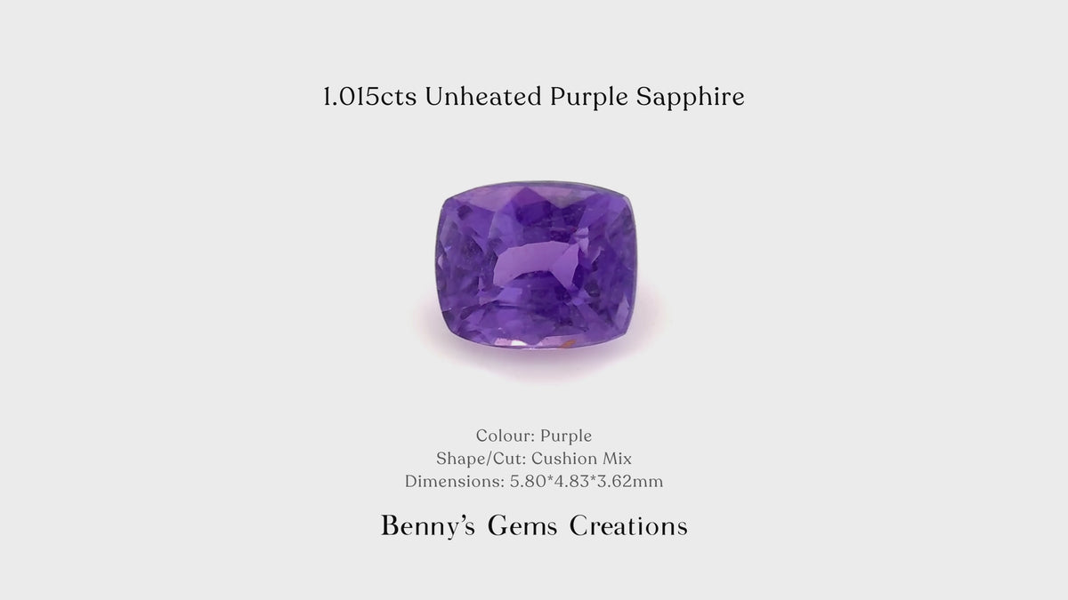 1.015cts Unheated Purple Sapphire