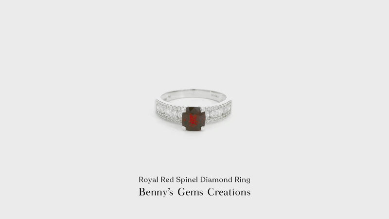 Royal Red Spinel Diamond Ring