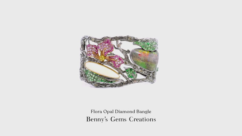 Flora Opal Diamond Bangle