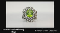 Ring Diamond Peridot Fantasy 