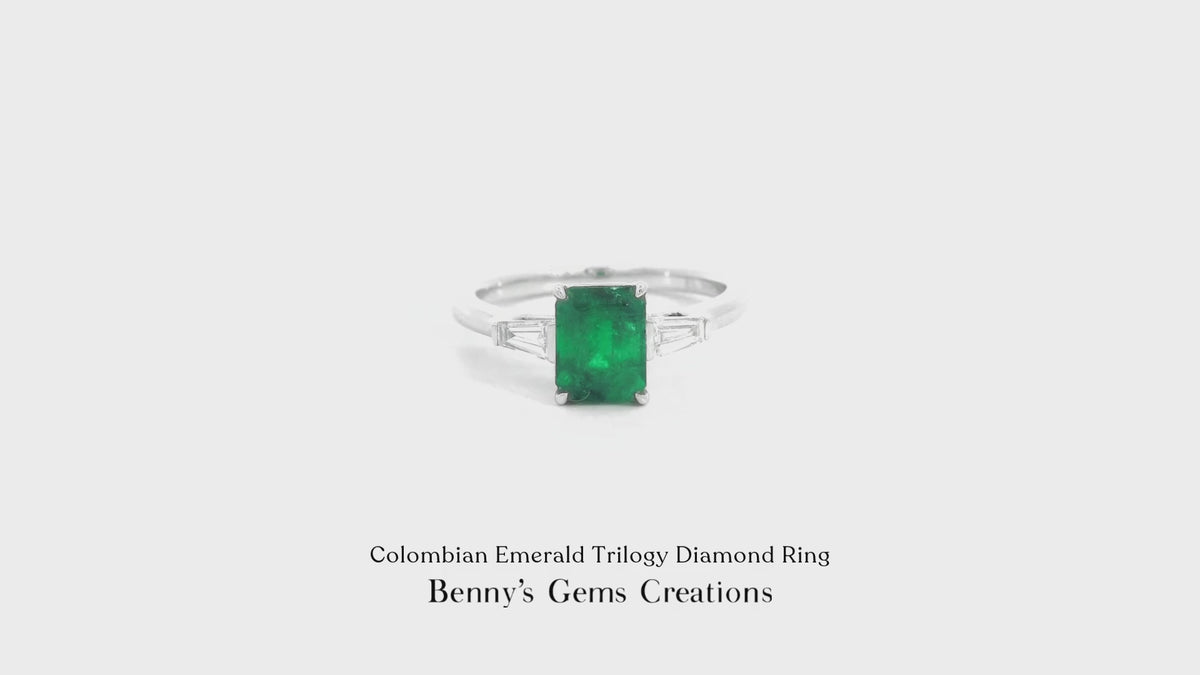 Colombian Emerald Trilogy Diamond Ring
