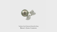Tahitian Pearl Diamond Butterfly Ring
