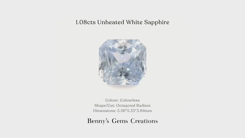 1.08cts Unheated White Sapphire
