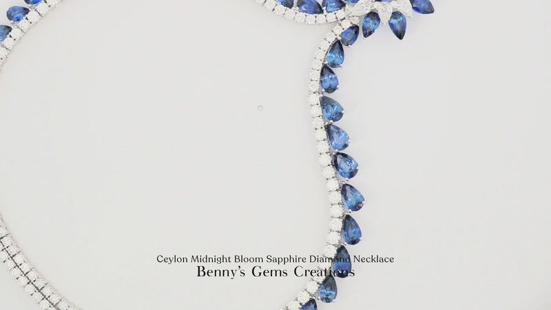 Ceylon Midnight Bloom Sapphire Diamond Necklace