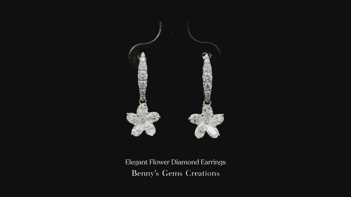Elegant Flower Diamond Earrings