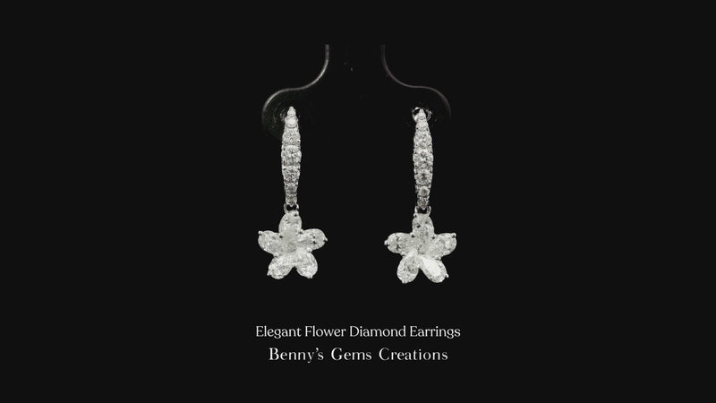 Elegant Flower Diamond Earrings