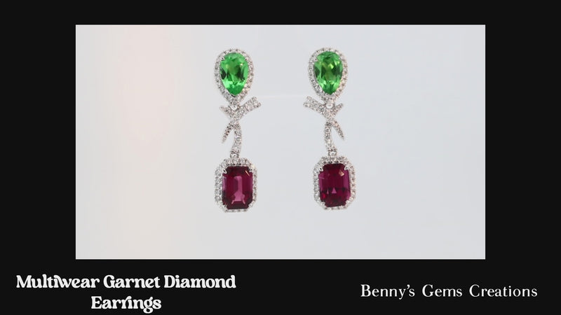 earring garnet diamond earring