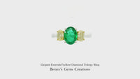 Elegant Emerald Yellow Diamond Trilogy Ring
