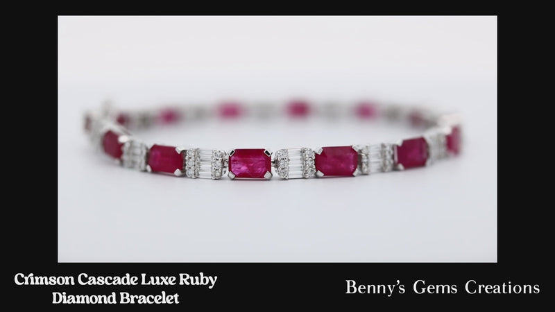 Crimson Cascade Luxe Ruby Diamond Bracelet