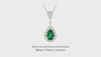 Elegant Emerald Diamond Drop Pendant
