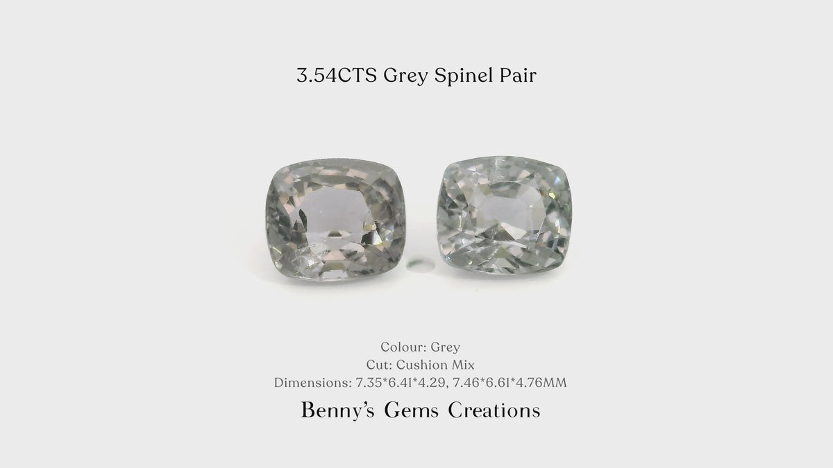 3.54CTS Grey Spinel Pair