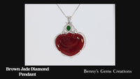 pendant jade brown diamond 