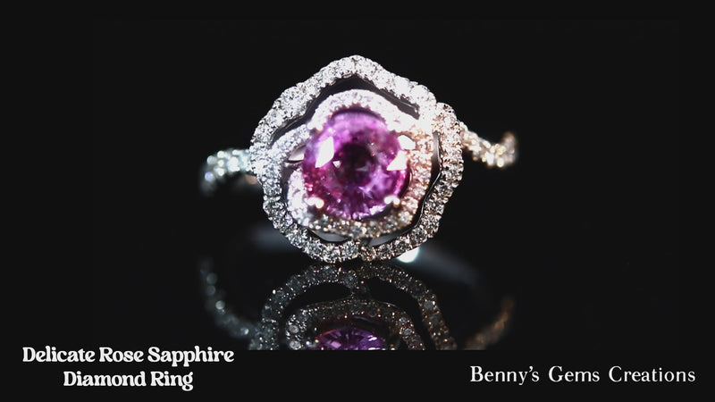 Delicate Rose Sapphire Diamond Ring