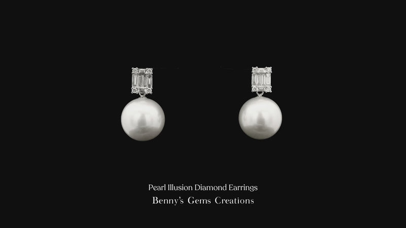 Pearl Illusion Diamond Earrings