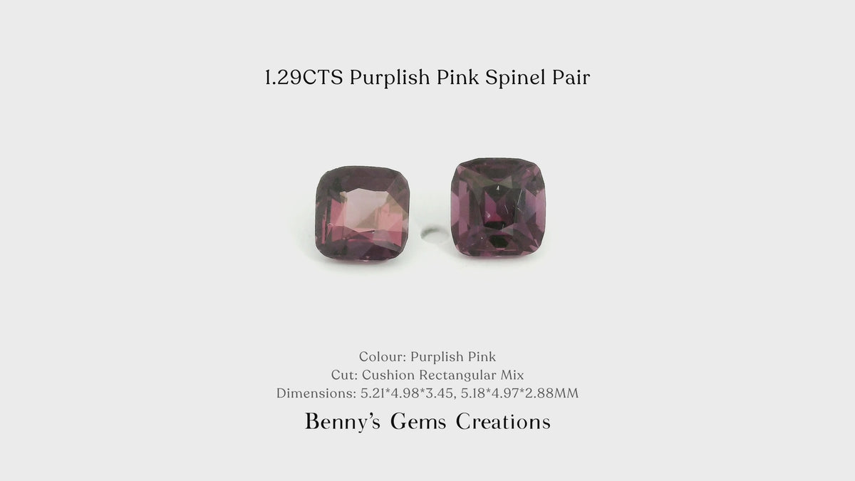 1.29CTS Purplish Pink Spinel Pair