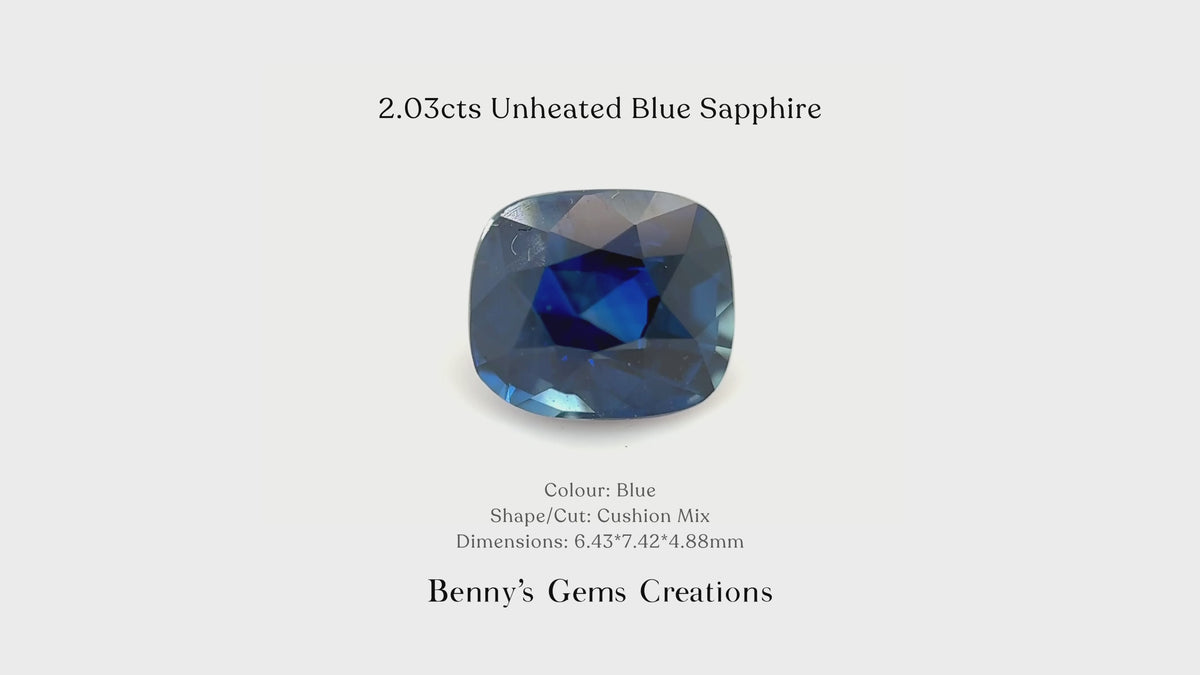 2.03cts Unheated Blue Sapphire