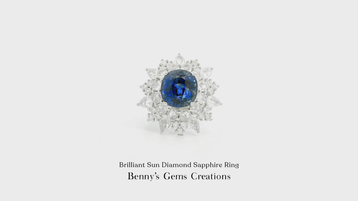 Brilliant Sun Diamond Sapphire Ring