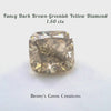 1.60CTS Fancy Dark Brown-Greenish Yellow Diamond