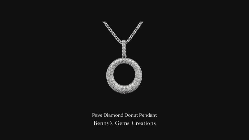 Pave Diamond Donut Pendant