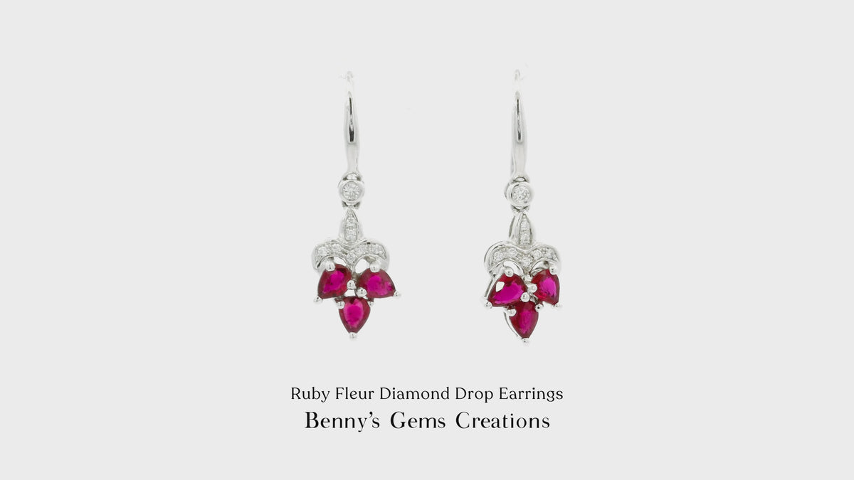 Ruby Fleur Diamond Drop Earrings