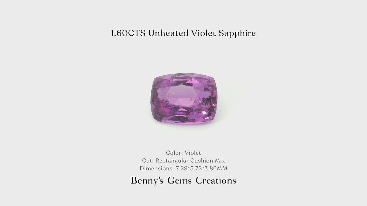 1.60CTS Unheated Violet Sapphire - Benny's Gems Creations
