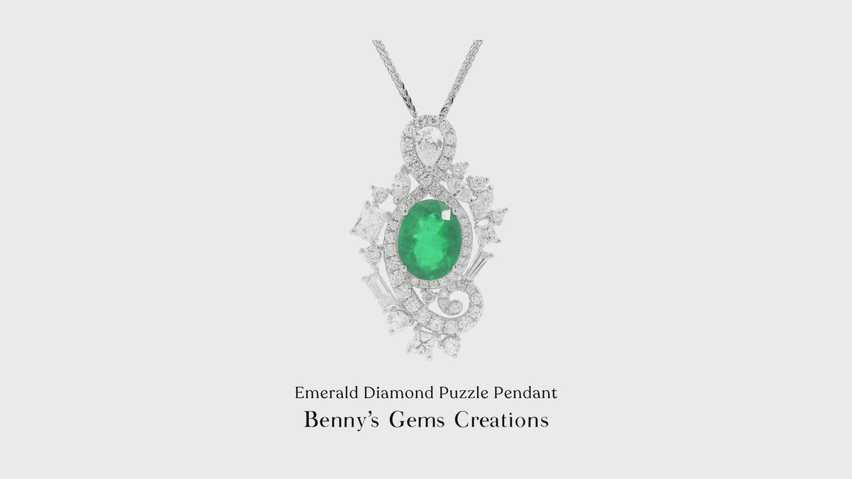 Emerald Diamond Puzzle Pendant