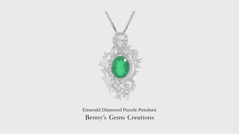 Emerald Diamond Puzzle Pendant