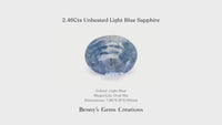 2.46Cts Unheated Light Blue Sapphire