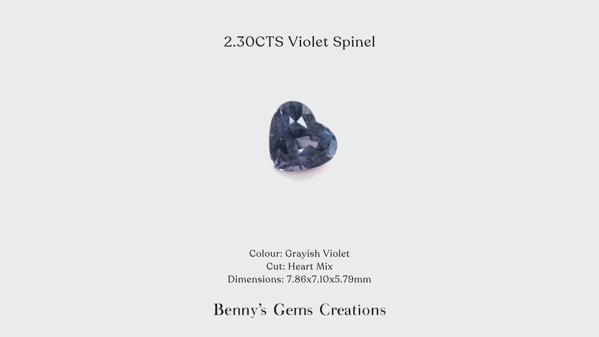 2.30cts heart shaped violet spinel

