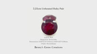 3.25cts Unheated Ruby Pair
