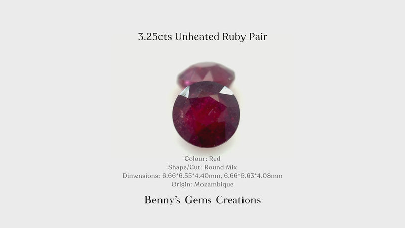 3.25cts Unheated Ruby Pair