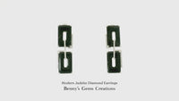 Modern Jadeite Diamond Earrings