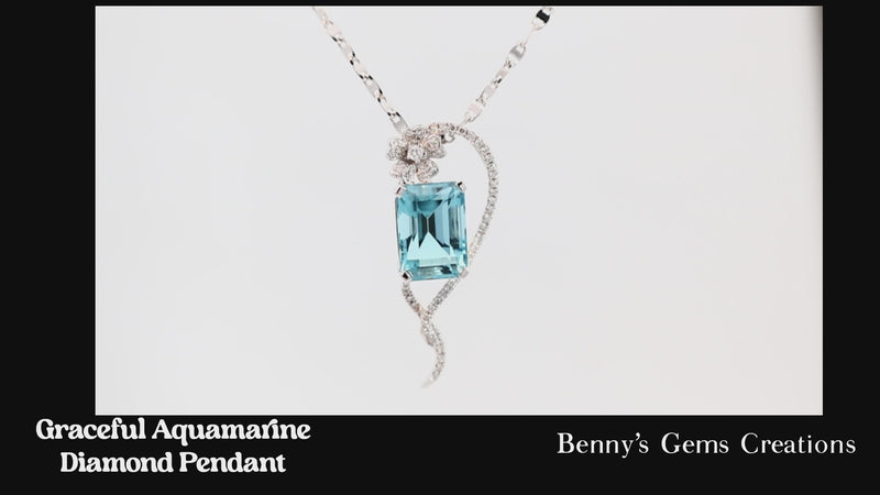 pendant aquamarine diamond