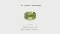 1.25cts Unheated Green Sapphire - Benny's Gems Creations
