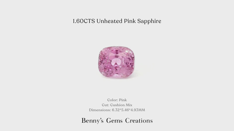 1.60CTS Unheated Pink Sapphire - Benny's Gems Creations
