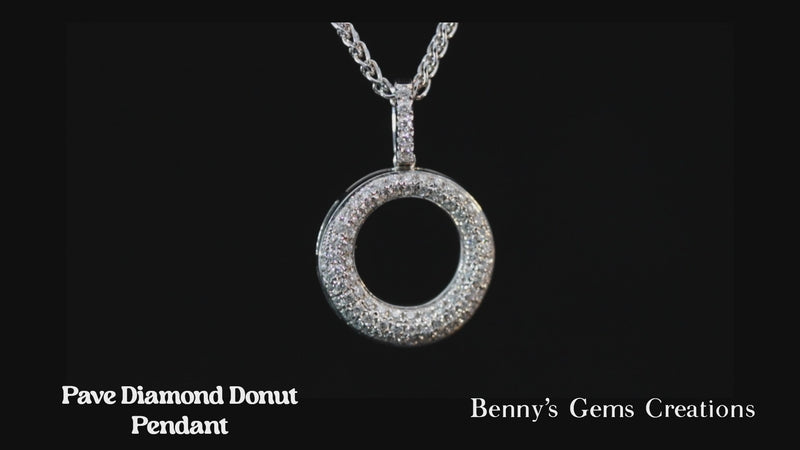 Pave Diamond Donut Pendant