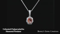 padparadsha diamond pendant sapphire