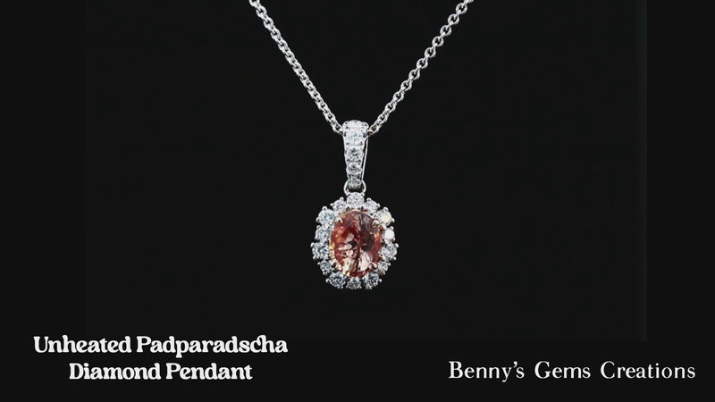 padparadsha diamond pendant sapphire